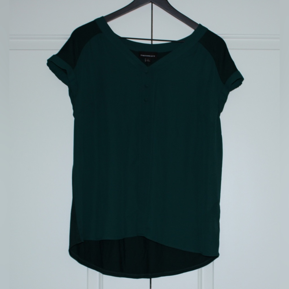 Fortune + Ivy Helina Mixed Material Blouse